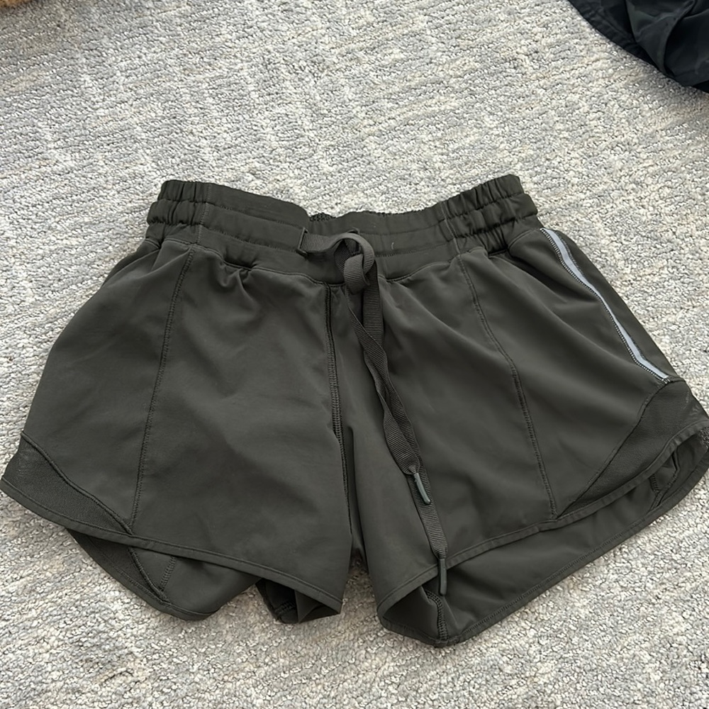 Lululemon Olive Green Hotty Hot Shorts, Size 2 Tall